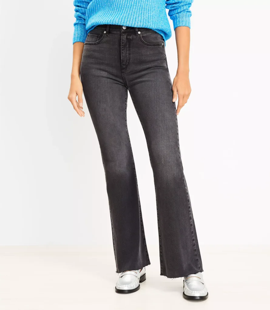 WHOLESALE FRESH CUT HIGH RISE SLIM FLARE JEANS IN WASHED BLACK FOR ...