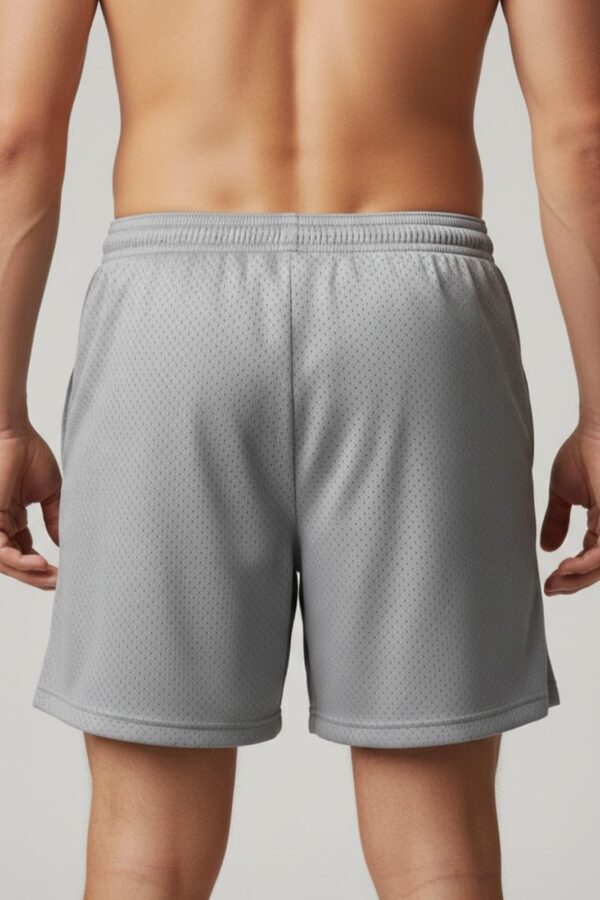 Champion Style Mesh Shorts – Grey Classic Back