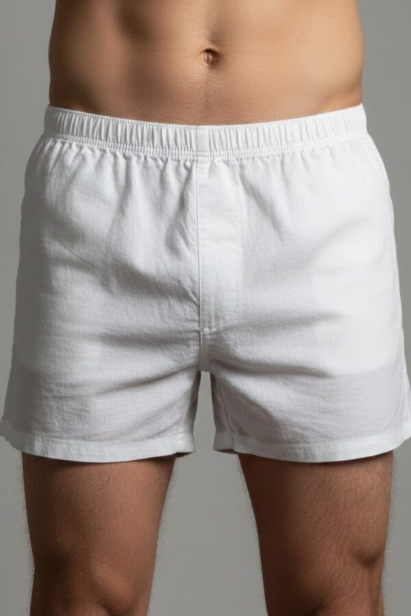 Cotton Boxer Shorts – Classic White With Texture