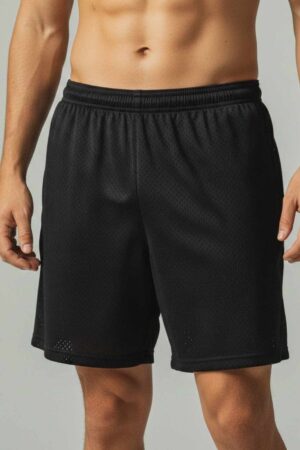 Men’s Mesh Shorts – Black Athletic Mesh