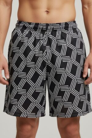 Men’s Mesh Shorts – Geometric Pattern