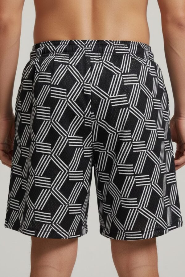 Men’s Mesh Shorts – Geometric Pattern Back