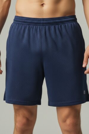 Men’s Mesh Shorts – Navy Blue Performance Fit