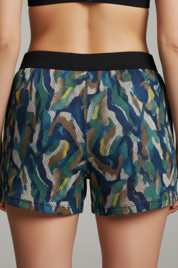 Women’s Mesh Shorts – Abstract Pattern Back